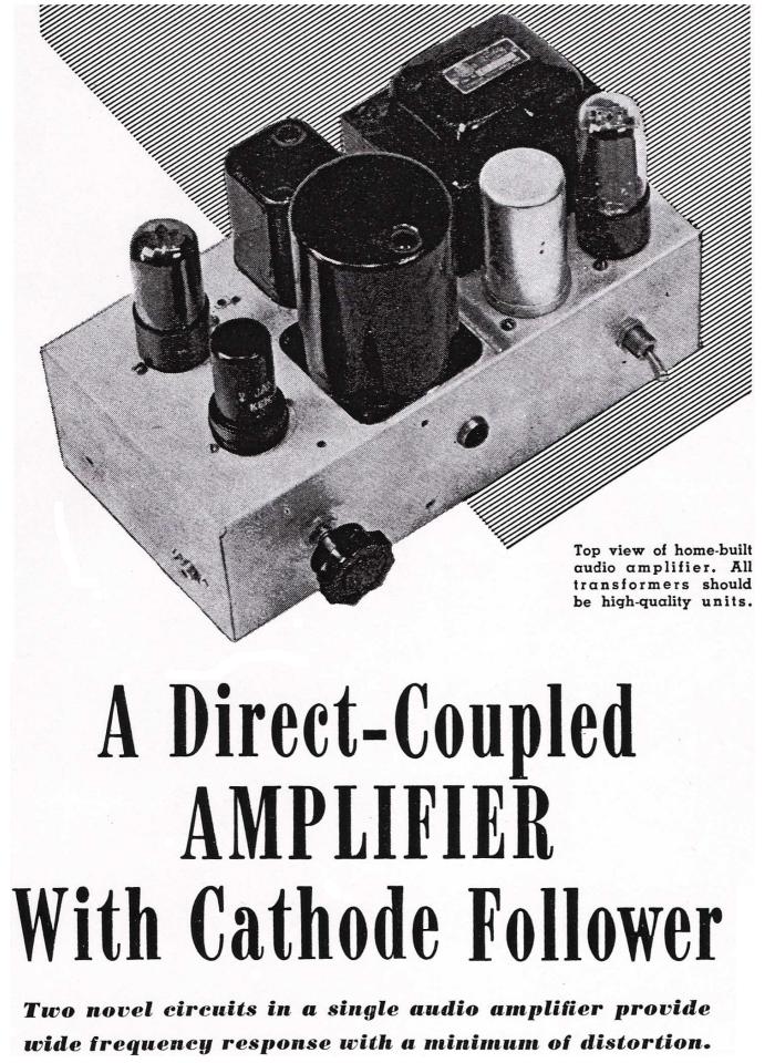 Direct-Coupled 6V6 Cathode Follower Amplifier