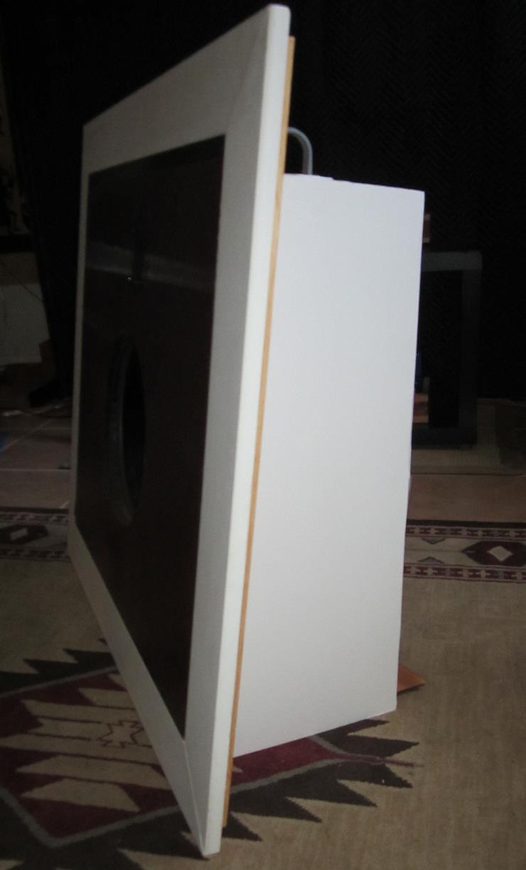 Angle View Showing the Side Panel Supporting Open Baffle
